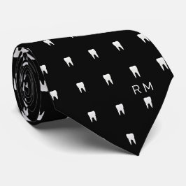 Corbata Patrón dental ortodoncista monogramático