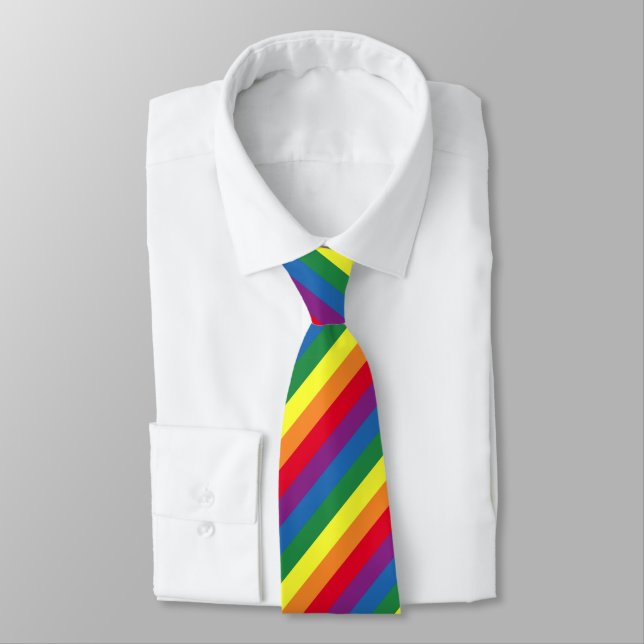 Corbata Patrón diagonal arcoiris (Atado)