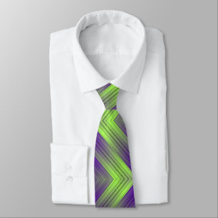 Corbata patrón diagonal de rayas de gradiente verde púrpur