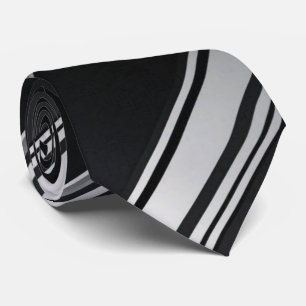 Corbata Patrón diagonal metálico moderno negro plateado