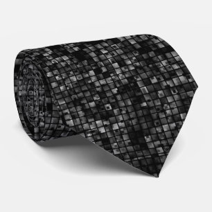 Corbata Patrón Disco Clásico Blanco Negro