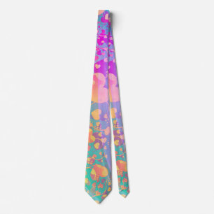 Corbata Patrón divertido de corazón XI - colores pastel + 