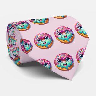 Corbata Patrón divertido de tienda de donas en baldosas