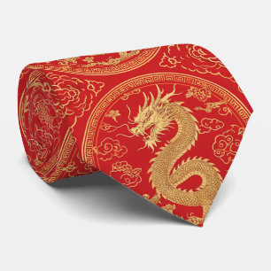 Corbata Patrón Dragon Dorado