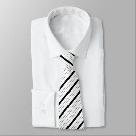 Corbata Patrón elegante a rayas de cuello blanco y negro