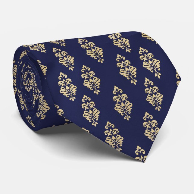 Corbata Patrón Elegante Clásico de Damasco (Enrollado)