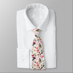 Corbata Patrón elegante de color de agua rosa de vegetació<br><div class="desc">Elegante acuarela Patrón de vegetación floral rosada Nata de cuello</div>