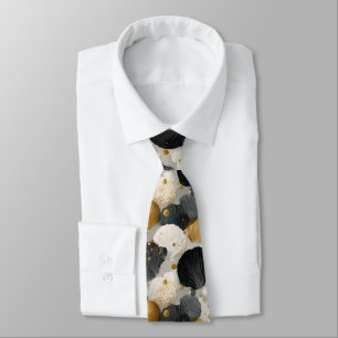 Corbata Patrón elegante de concha de vieira dorada y carbó