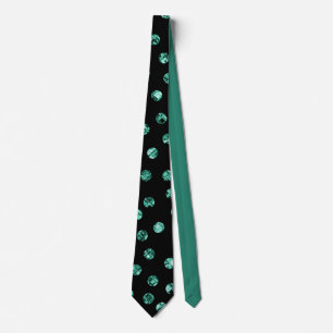 Corbata Patrón elegante de juego de diamantes Verde azula