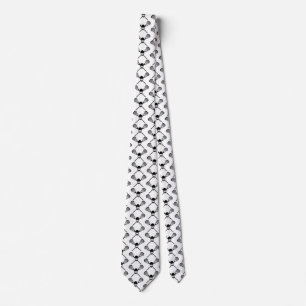 Corbata Patrón elegante lacrosse blanco y negro