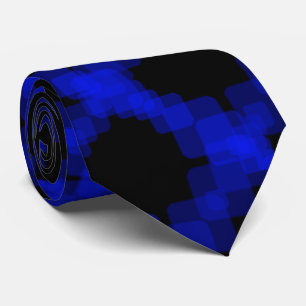 Corbata Patrón en negro con cuadrados azules verdaderos en