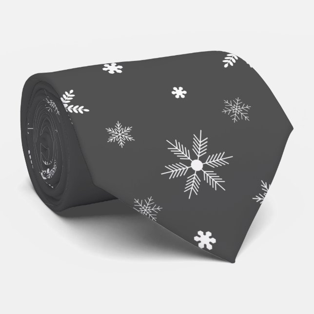 Corbata patrón esponjoso de copos (Enrollado)