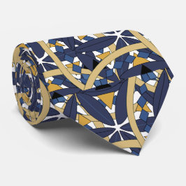Corbata Patrón estiloso azul y dorado