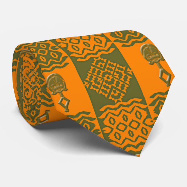 Corbata patrón étnico tribal africano (Enrollado)