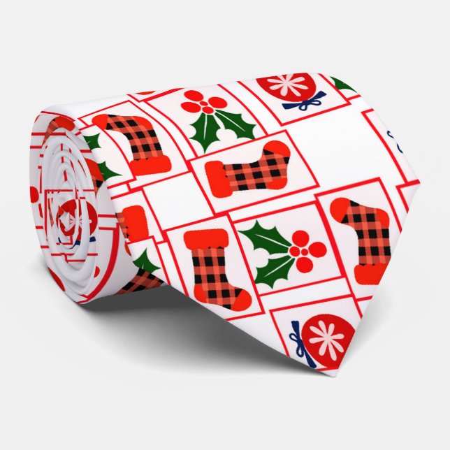 Corbata Patrón festivo de Navidad (Enrollado)