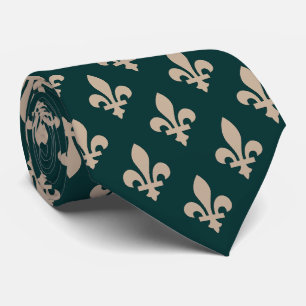 Corbata Patrón Fleur de Lis, crema francesa real sobre ver