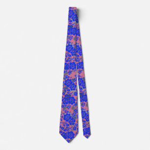 Corbata Patrón floral 15.blue.bx4 BG rosa