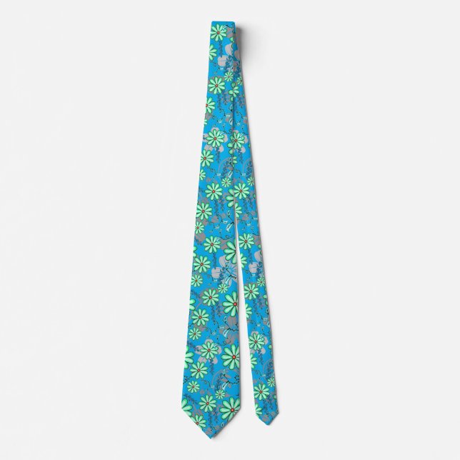 Corbata Patrón floral 17.b Lblue BG (Anverso)