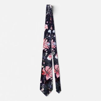 Corbata Patrón floral a gran escala de color de agua