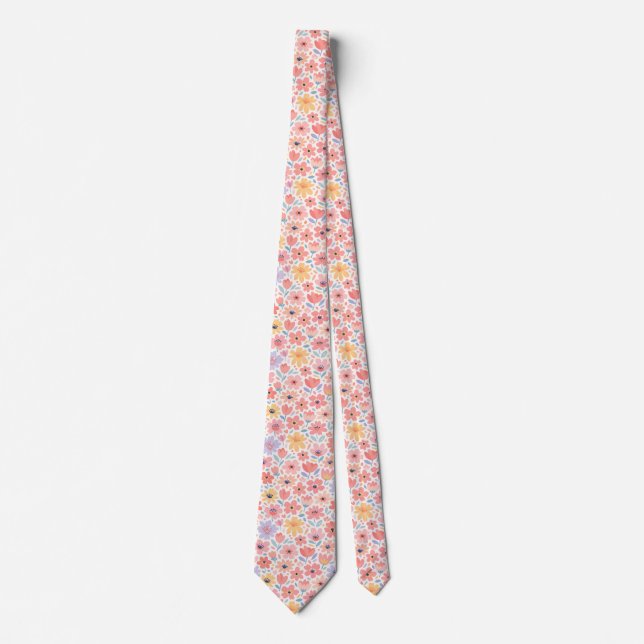Corbata Patrón floral abstracto moderno (Anverso)