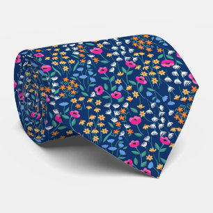 Corbata Patrón Floral Acuarela Boda Padrinos