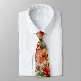 Corbata Patrón floral acuarela de moda