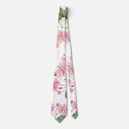 Corbata Patrón floral anémico japonés rosa acuarela