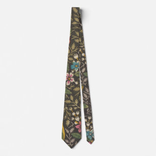 Corbata Patrón floral antiguo Toile de Jouy francés