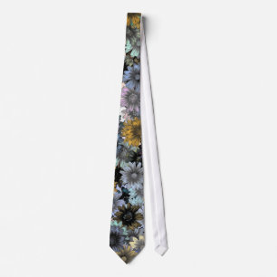 Corbata Patrón floral azul gris