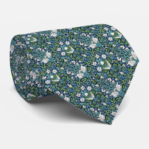 Corbata Patrón floral azul, verde, Verde azulado y blanco