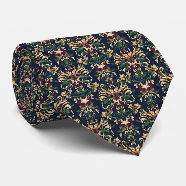 Corbata Patrón Floral Barroco (Enrollado)