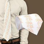 Corbata Patrón floral blanco moderno<br><div class="desc">Corbata moderna en el cuello del patrón floral blanco. Un elegante y sencillo patrón de flores sobre un fondo blanco.</div>