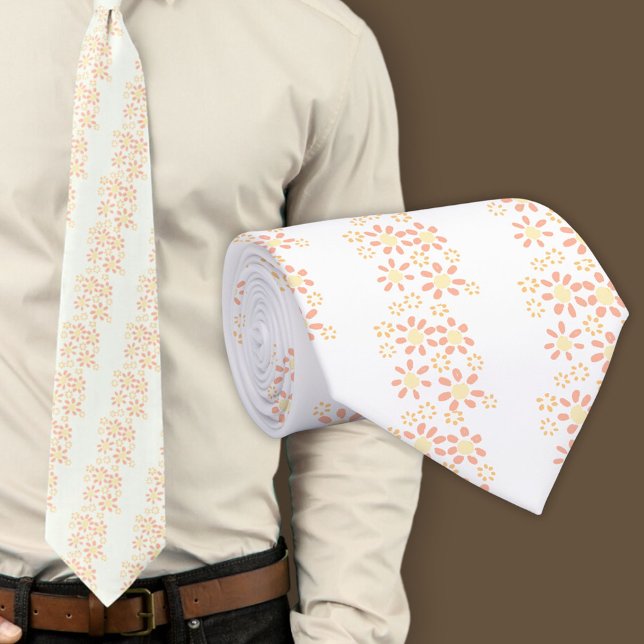 Corbata Patrón floral blanco moderno (Subido por el creador)