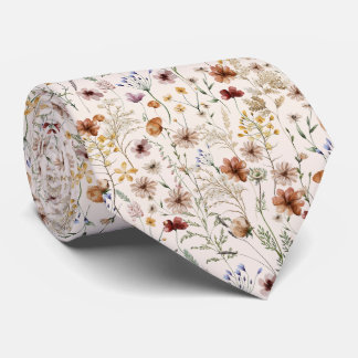 Corbata Patrón floral Boho de color de agua