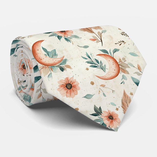 Corbata Patrón floral celestial (2) (Enrollado)