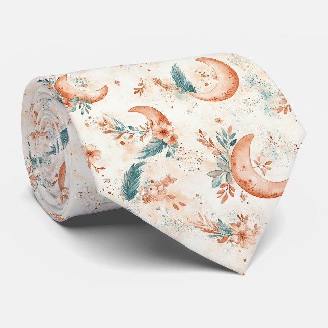 Corbata Patrón floral celestial (4) (Enrollado)