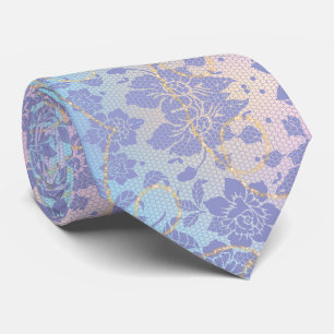 CORBATA PATRÓN FLORAL COLOR LILA