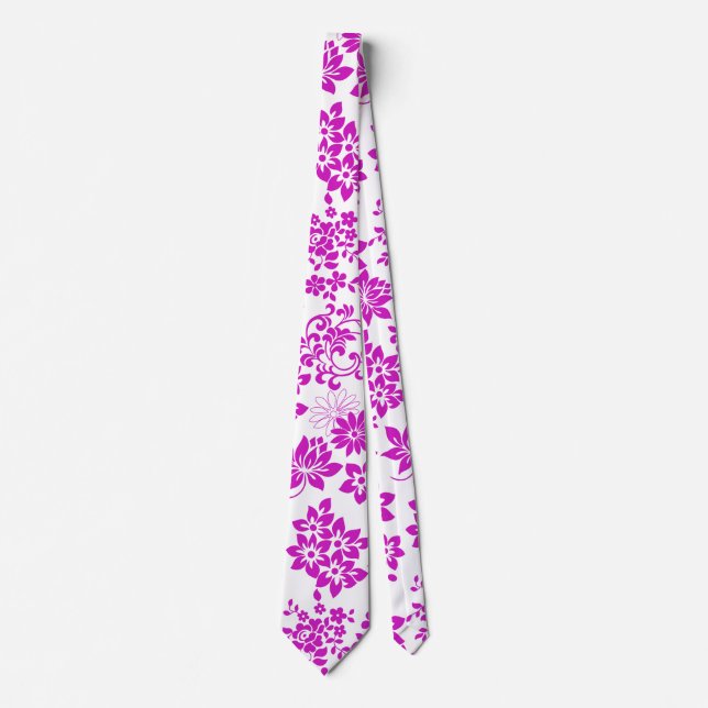 Corbata Patrón floral D02.pink.b (Anverso)