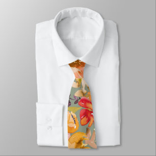 Corbata Patrón floral de acuarela de otoño Chic boda