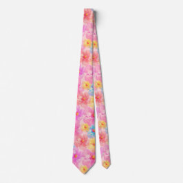 Corbata Patrón floral de acuarela retro