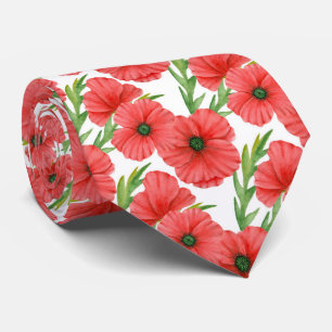Corbata Patrón floral de amapola