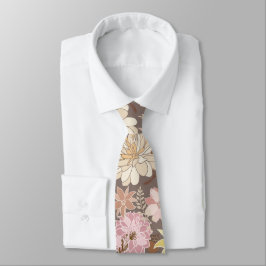 Corbata Patrón floral de asfalto boho rústico