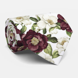 Corbata Patrón floral de Borgoña