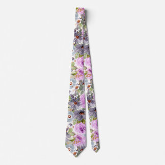 Corbata Patrón floral de color de agua de cuello
