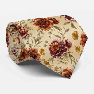 Corbata Patrón Floral de Cosecha de Otoño