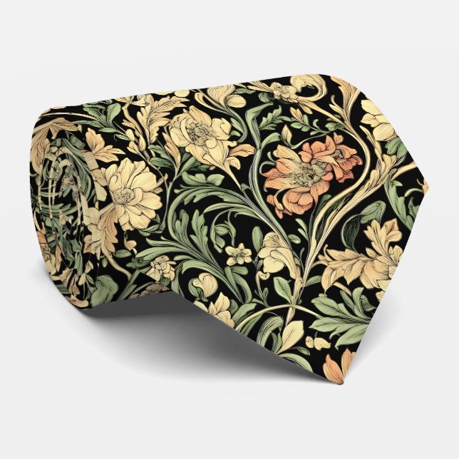 Corbata patrón floral de estilo victoriano (Enrollado)