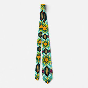Corbata Patrón floral de estrellas verdes