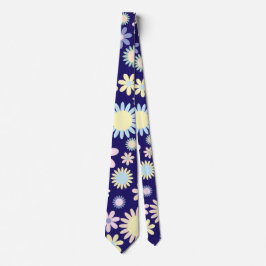 Corbata Patrón floral de fondo azul
