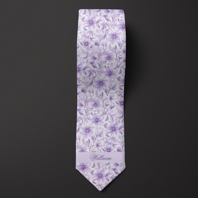 Corbata Patrón floral de lavanda (Subido por el creador)