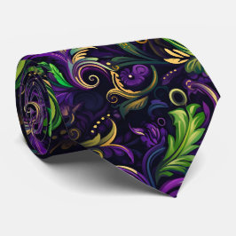 Corbata Patrón floral de Mardi Gras